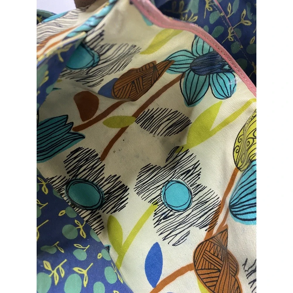 FOSSIL Key-per Coated Canvas Floral Multi-Color Travel Crossbody Bag Boho Hippie